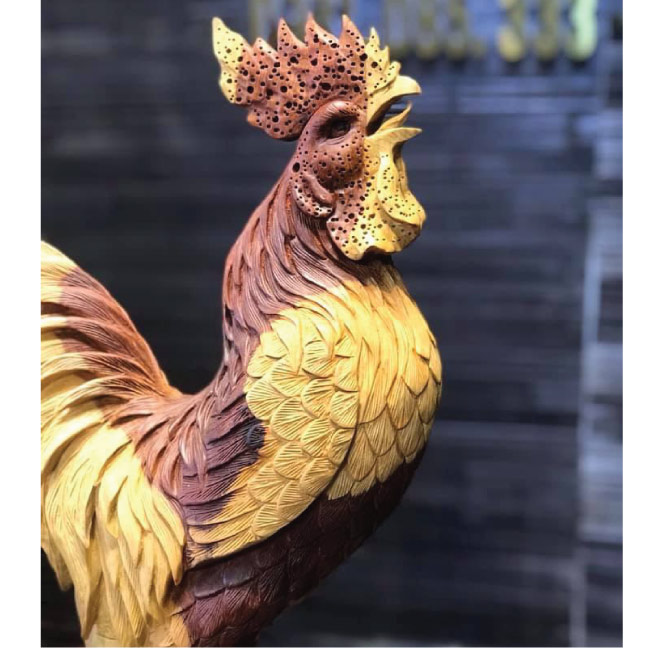 Đồ gỗ trang trí hình gà trống