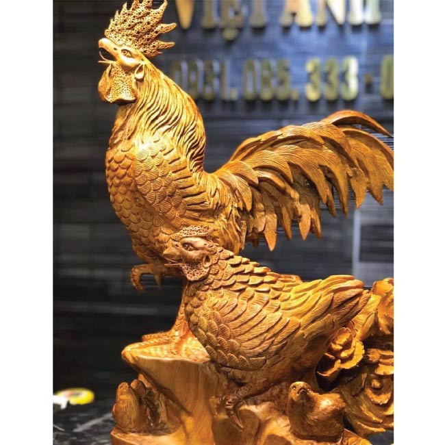 Đồ gỗ trang trí hình gà trống 2